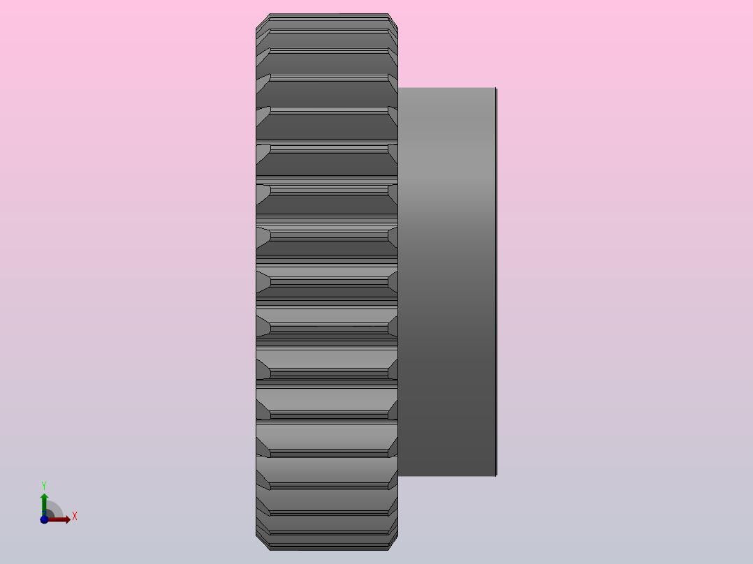 凸缘型模数2直齿轮压力角20°_GSEDC-2-36-20-dc16-A前视图