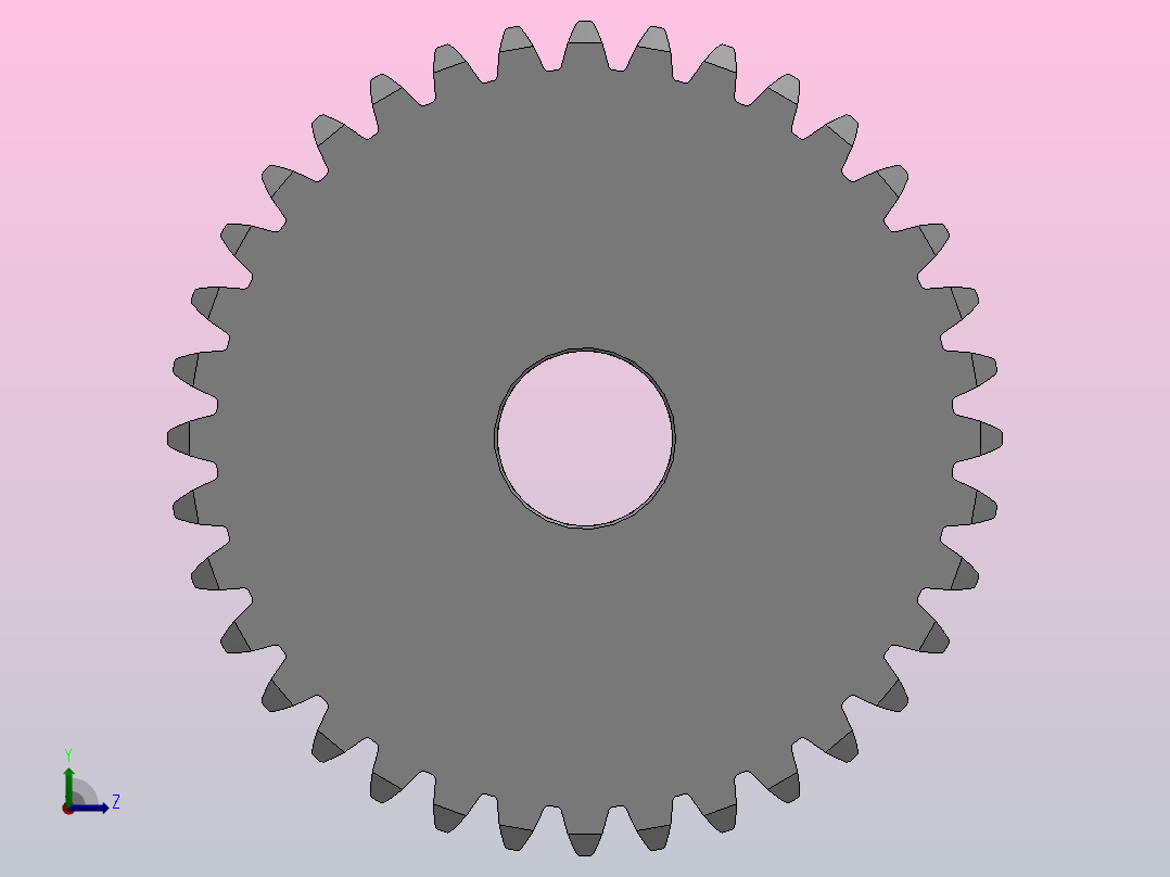 凸缘型模数2直齿轮压力角20°_GSEDC-2-36-20-dc16-A左视图