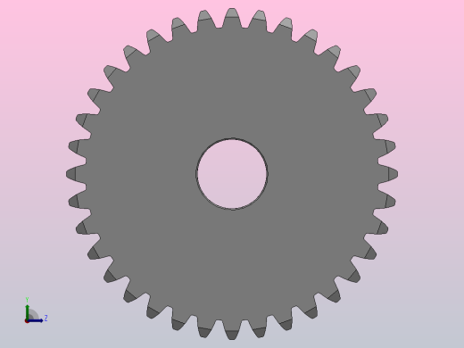 凸缘型模数2直齿轮压力角20°_GSEDC-2-36-20-dc16-A左视缩略图
