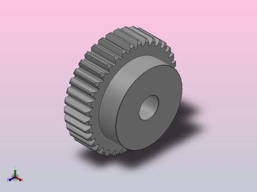 凸缘型模数2直齿轮压力角20°_GSEDC-2-36-20-dc16-A正等轴测缩略图