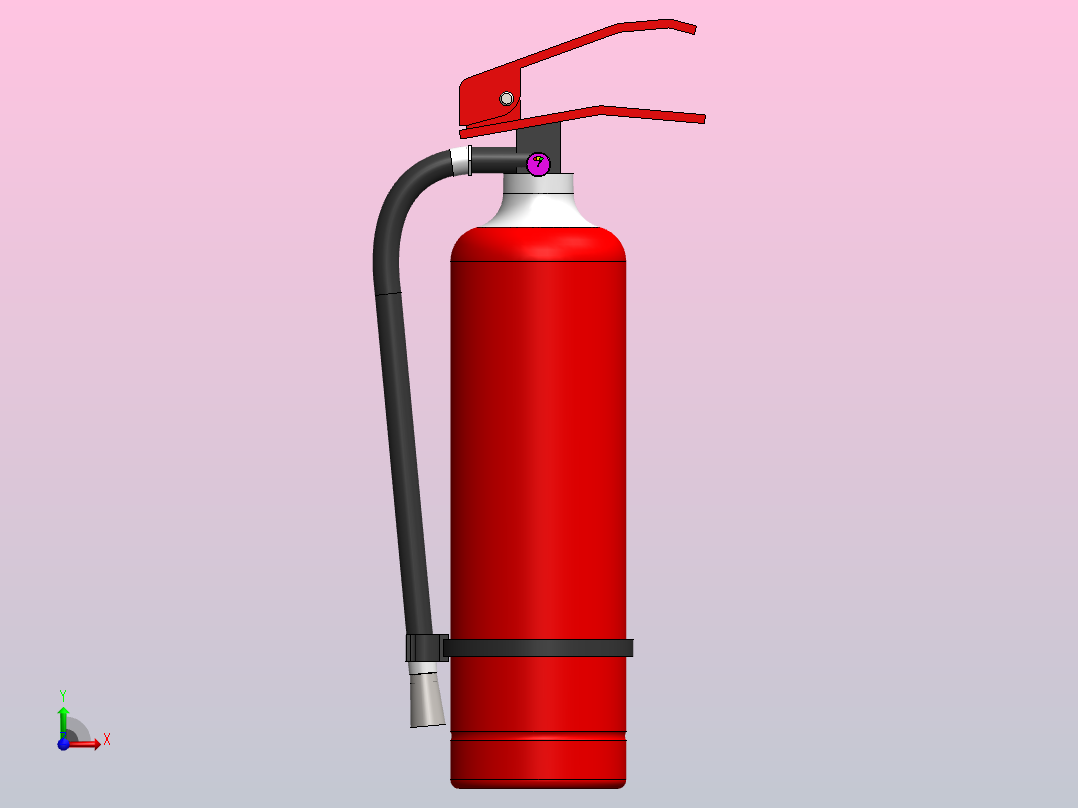 Apar小型灭火器3D数模图纸 Solidworks设计 附STEP前视图