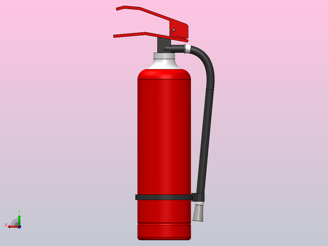 Apar小型灭火器3D数模图纸 Solidworks设计 附STEP后视图
