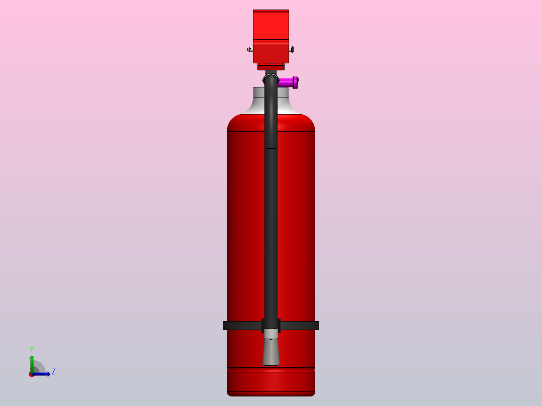 Apar小型灭火器3D数模图纸 Solidworks设计 附STEP左视图