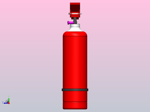 Apar小型灭火器3D数模图纸 Solidworks设计 附STEP右视缩略图
