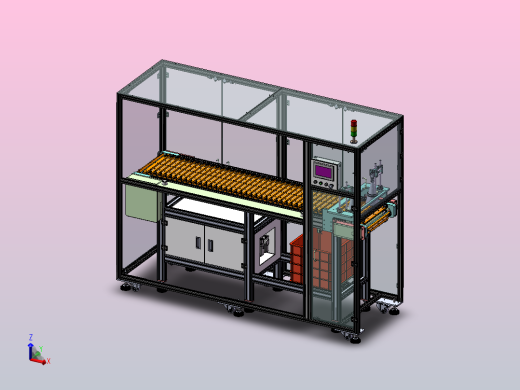 链轮载具输送线，治具附有拉伸与压缩脱料功能
