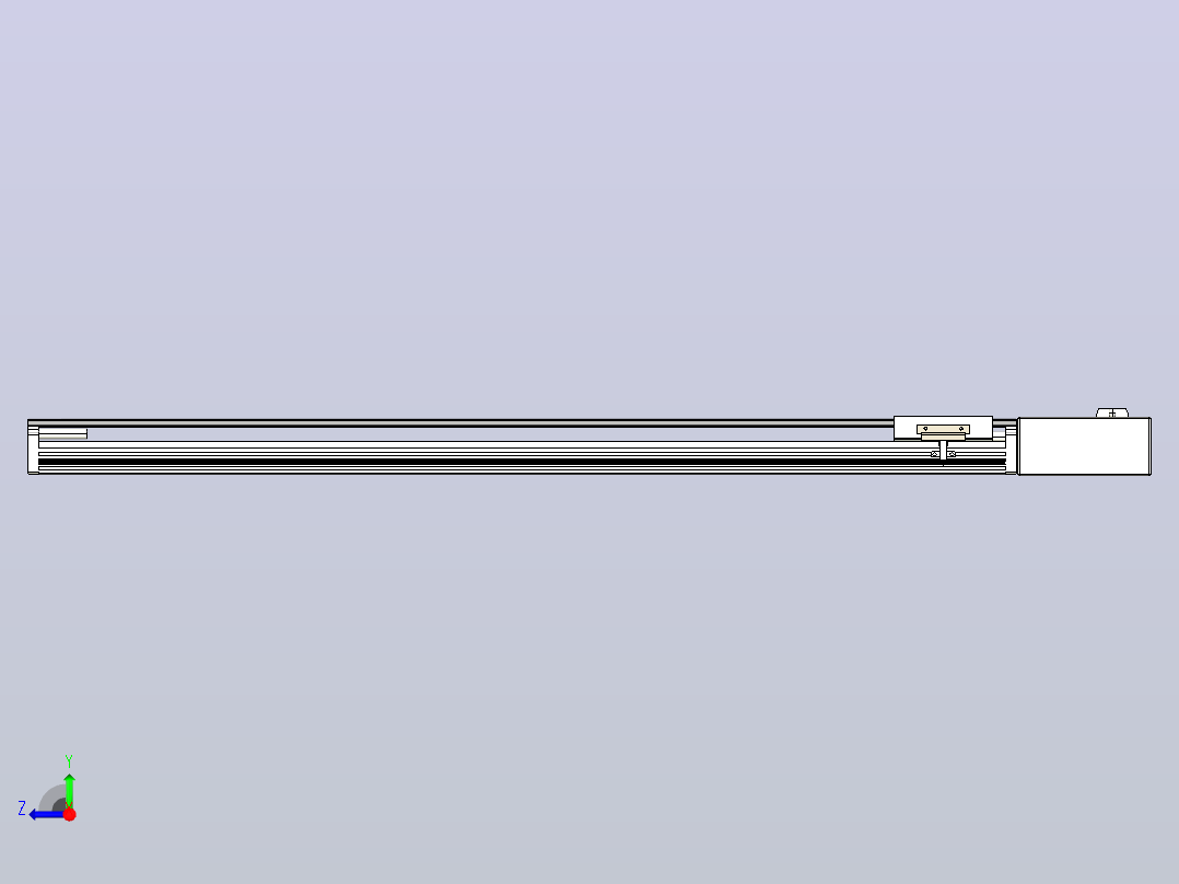 皮带直线轴半封闭可选导轨TPA-HNB-105D-90-L900-ML-C-P20-N3右视图