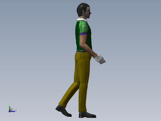 一款精致的工程人体3D模型左视缩略图