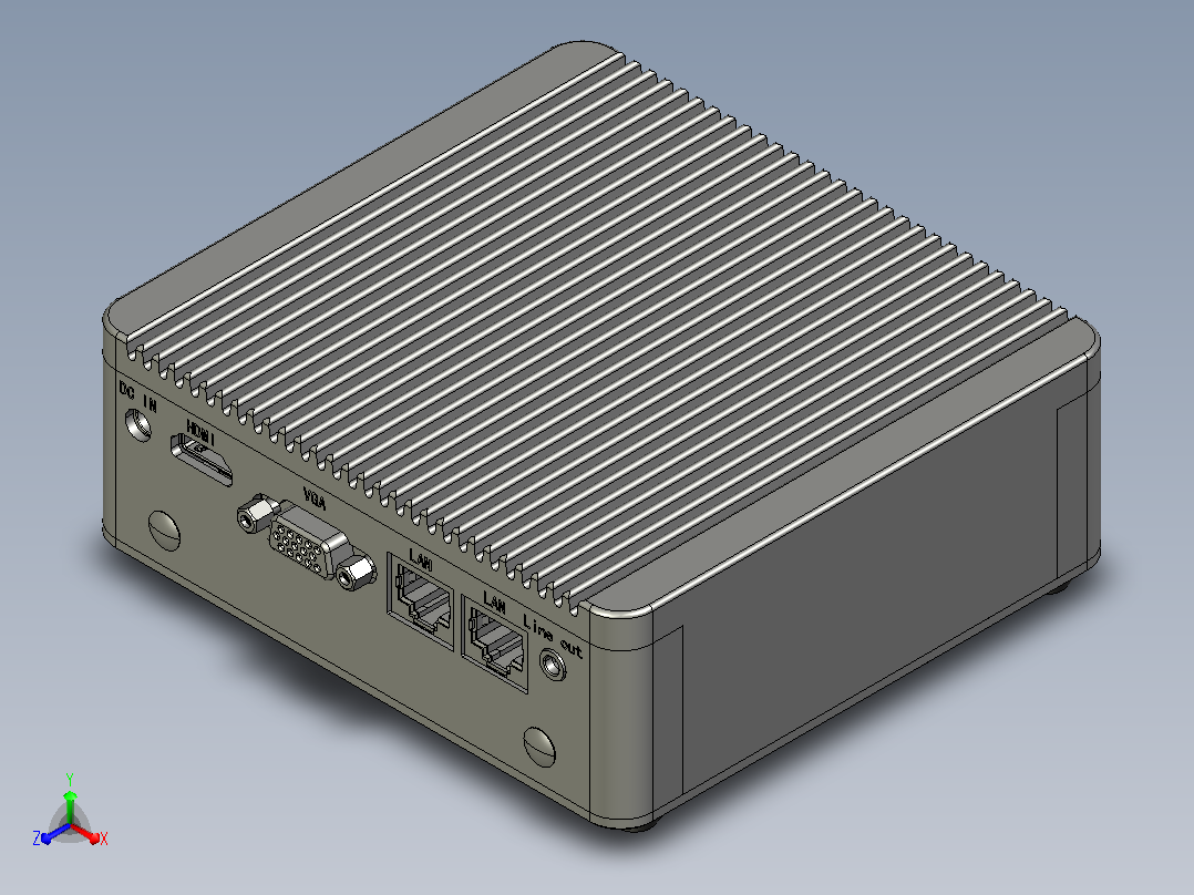 嵌入式BOX系列主机-EIPC300-J19正等轴测图
