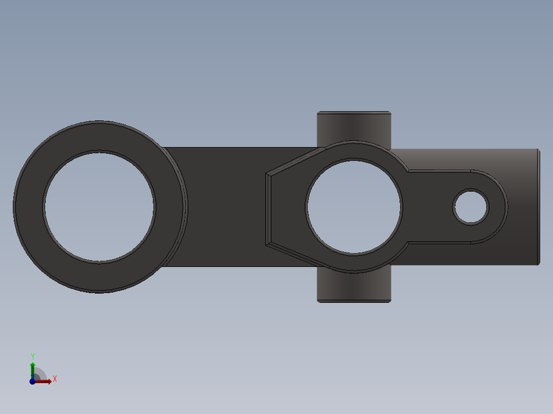 机械杆3D模型前视图