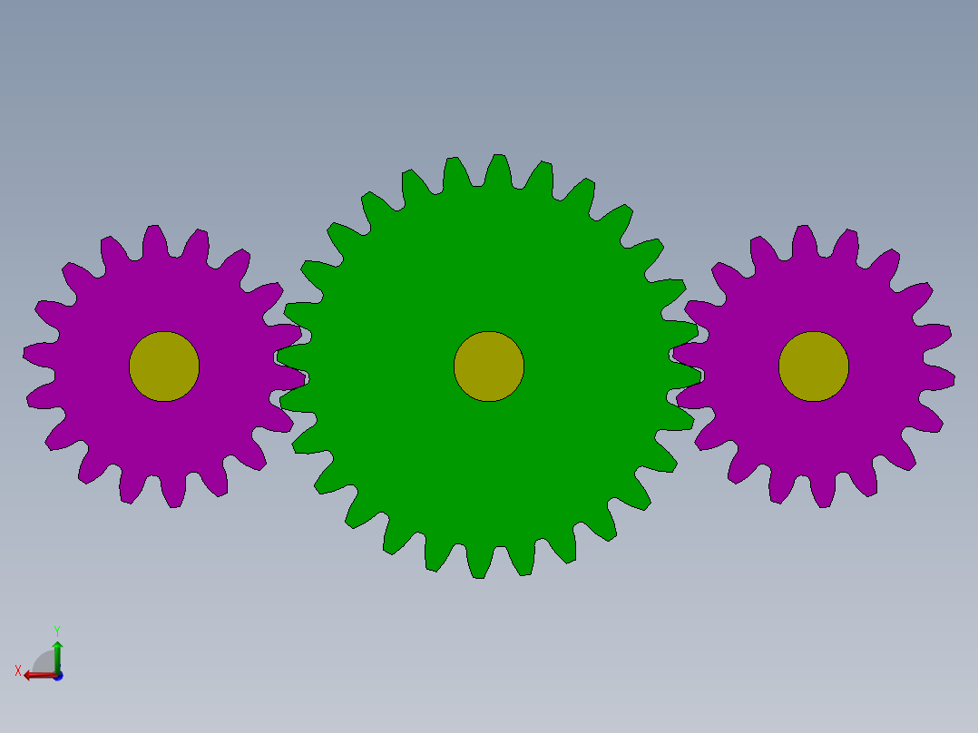 齿轮配合后视图