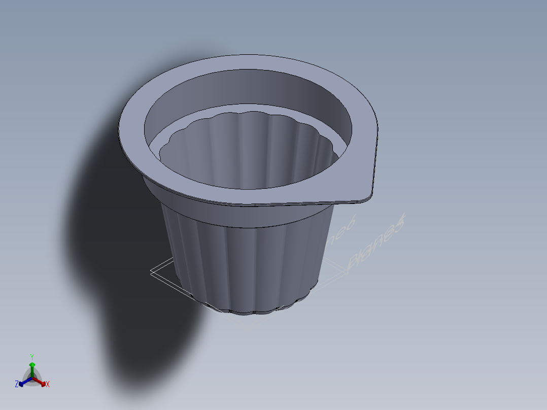尿杯小便杯SW2017正等轴测图
