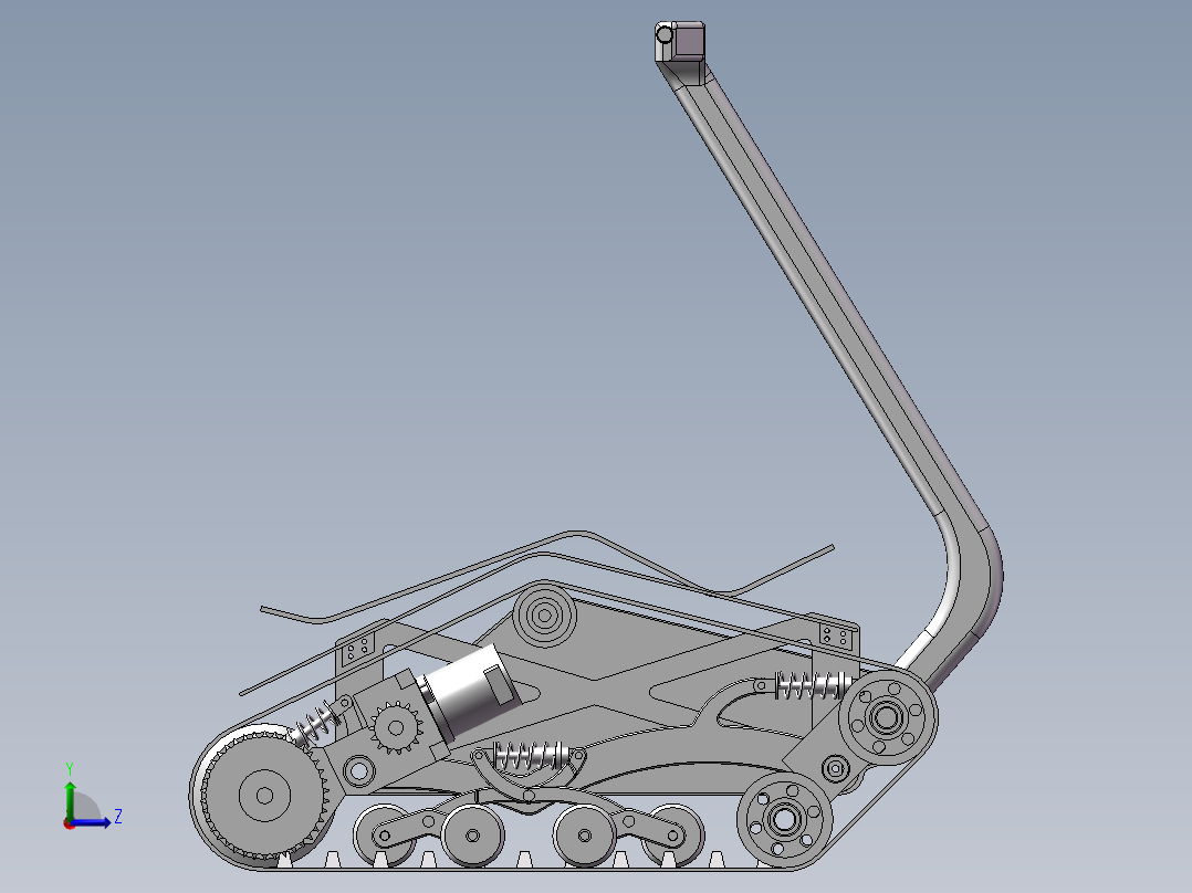 仿DTV Shredder载人履带小坦克车3D图纸 三维模型 SW图纸左视图