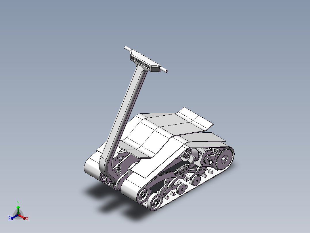 仿DTV Shredder载人履带小坦克车3D图纸 三维模型 SW图纸正等轴测图