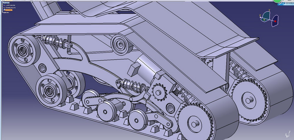 仿DTV Shredder载人履带小坦克车3D图纸 三维模型 SW图纸