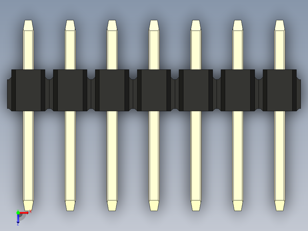 彩色公头100mil（2.54mm）系列-DS1021_black_1x07p_100mil_Type1_rev1.0俯视图
