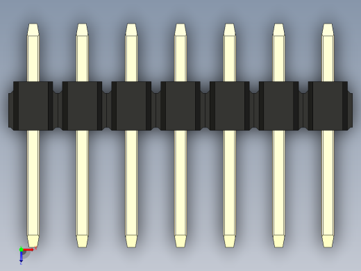 彩色公头100mil（2.54mm）系列-DS1021_black_1x07p_100mil_Type1_rev1.0俯视缩略图