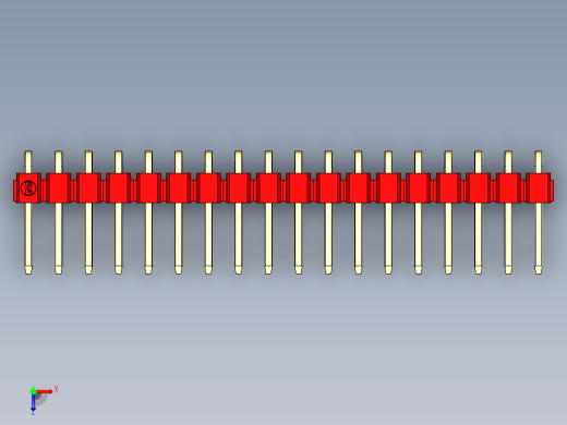 彩色公排针 100mil 2.54mm 系列-DS1022_red_1x18p_100mil_TypeD_rev1.0俯视缩略图