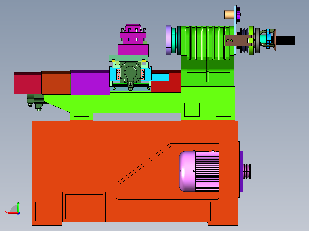 高效的经济型数控车床后视图