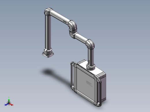 向下旋转底座+转角++转角中间连接器+箱体连接器+控制箱正等轴测缩略图