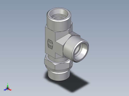 卡套式工业通用硬管接头EO_Adjustable_locknut_run_tee_LEE20SMOMDCF