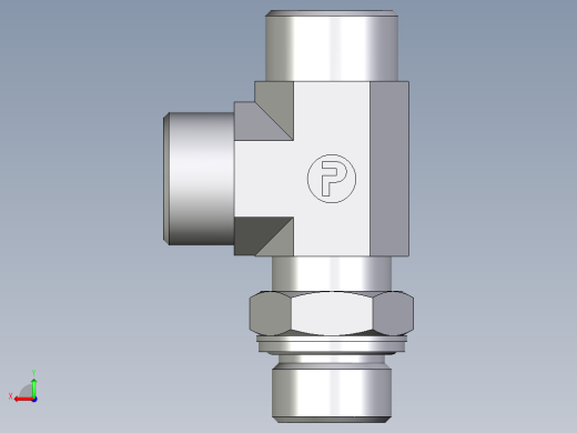 卡套式工业通用硬管接头EO_Adjustable_locknut_run_tee_LEE20SMOMDCF后视缩略图