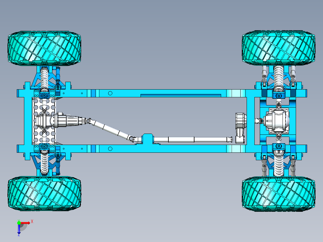 22号图--SUV车底盘设计 STP X_T.zip俯视图