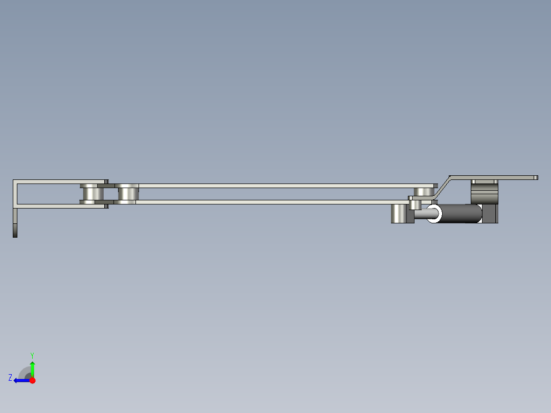 气动柔软折叠咖啡桌提升机构右视图
