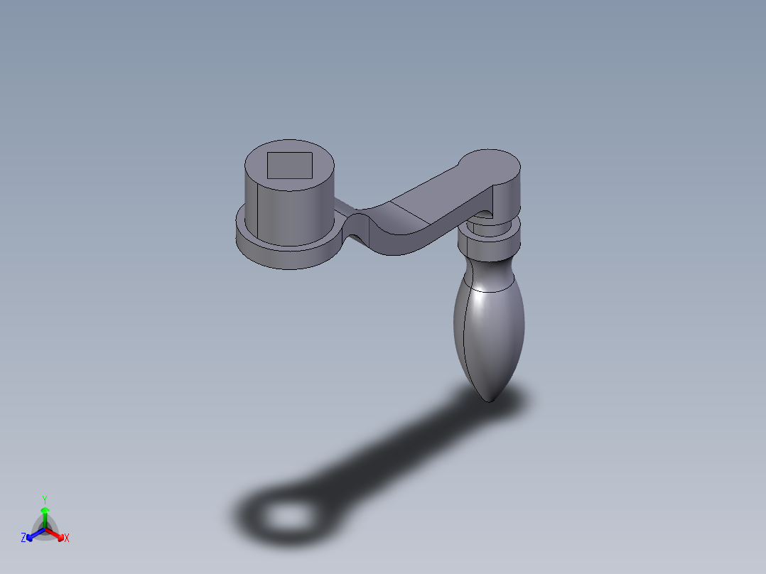 曲柄把手2433(A)-3D多系列多零件图纸模型主视图