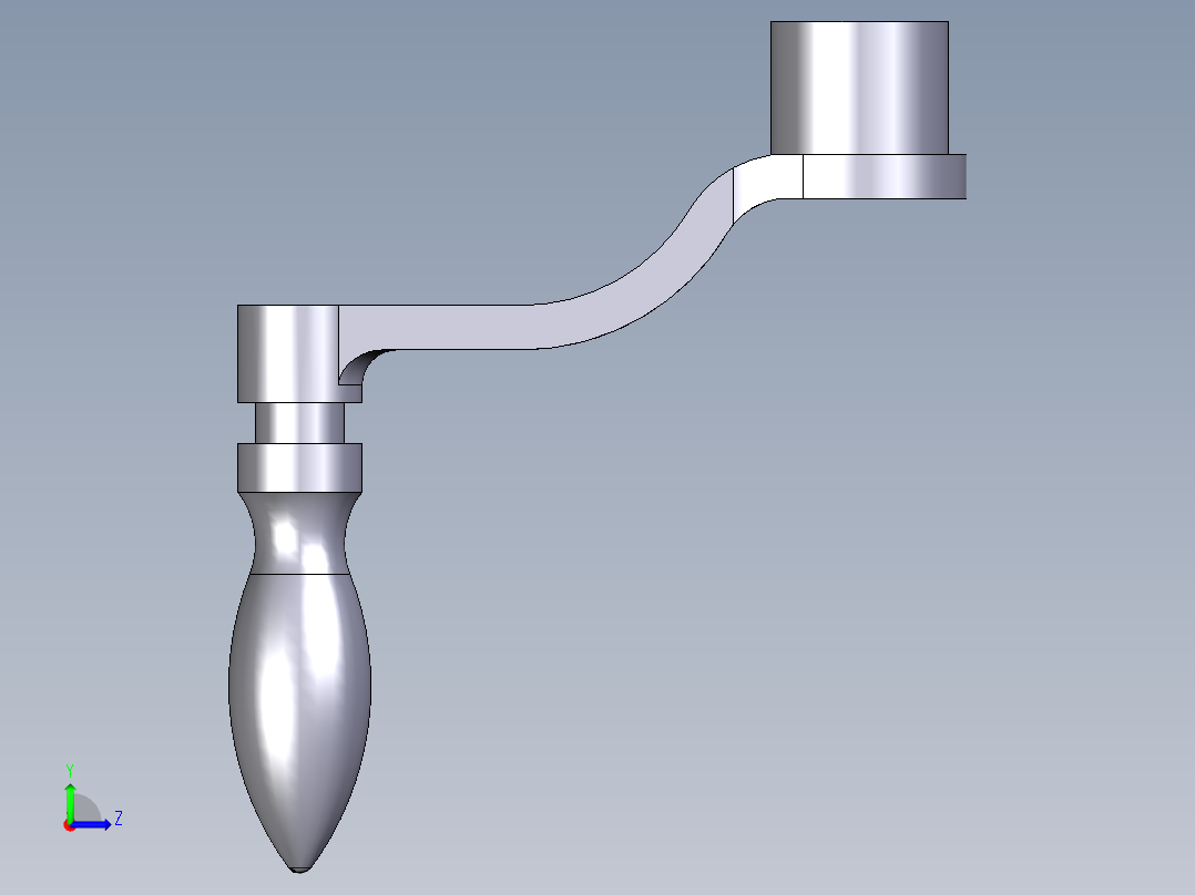 曲柄把手2433(A)-3D多系列多零件图纸模型左视图