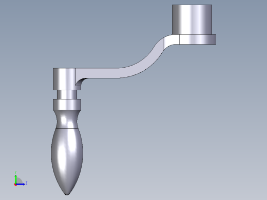 曲柄把手2433(A)-3D多系列多零件图纸模型左视缩略图