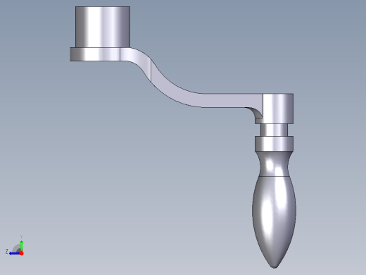 曲柄把手2433(A)-3D多系列多零件图纸模型右视缩略图
