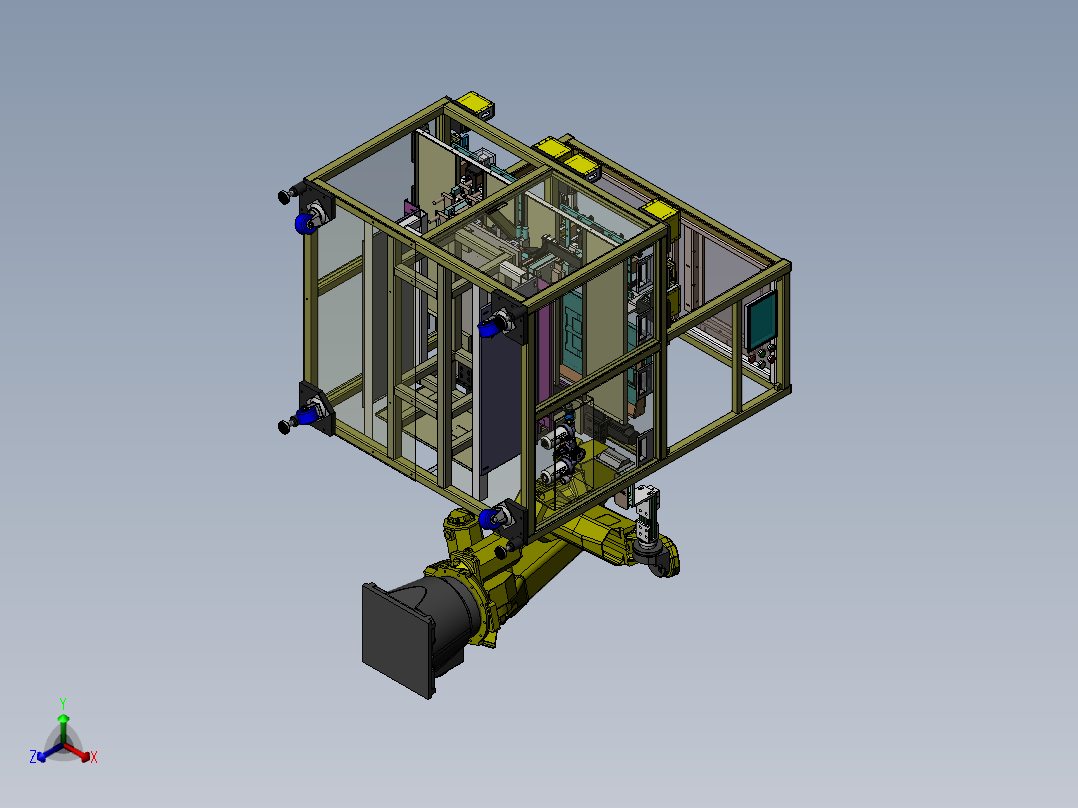 苹果手机自动扫码设备正等轴测图