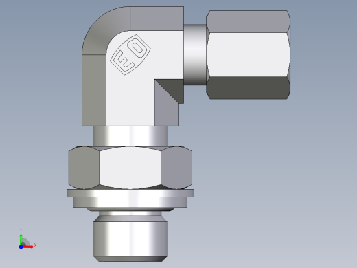 卡套式工业通用硬管接头EO_Adjustable_Locknut_elbow_WEE04LLRCF前视缩略图