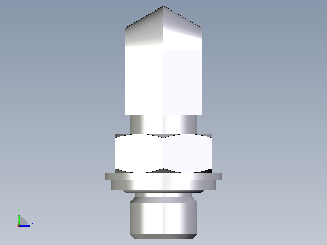 卡套式工业通用硬管接头EO_Adjustable_Locknut_elbow_WEE04LLRCF左视图