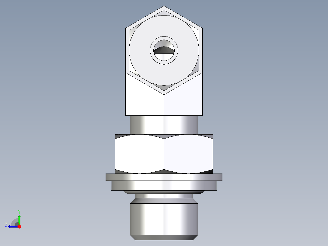 卡套式工业通用硬管接头EO_Adjustable_Locknut_elbow_WEE04LLRCF右视图