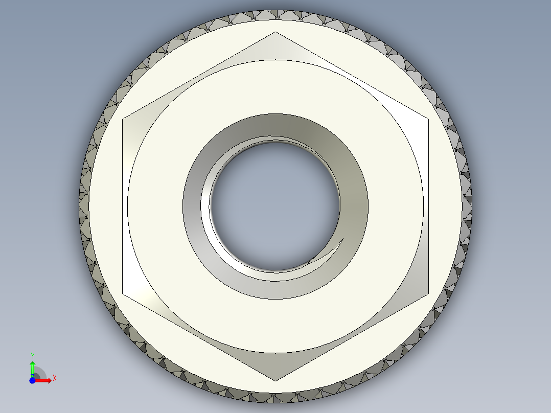 滚花螺母-M1.6 Knurled Nut前视图