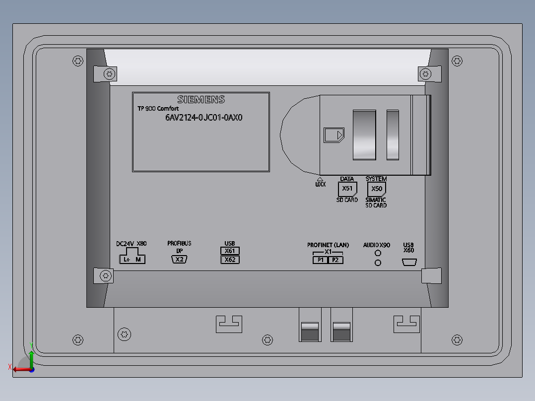 西门子7寸HMI-6av21240jc010ax0后视图