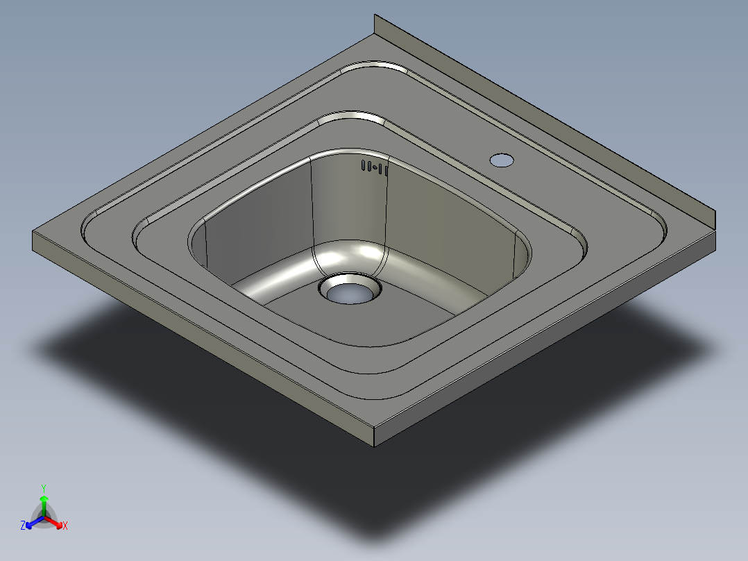 水槽、不锈钢水槽(93)正等轴测图