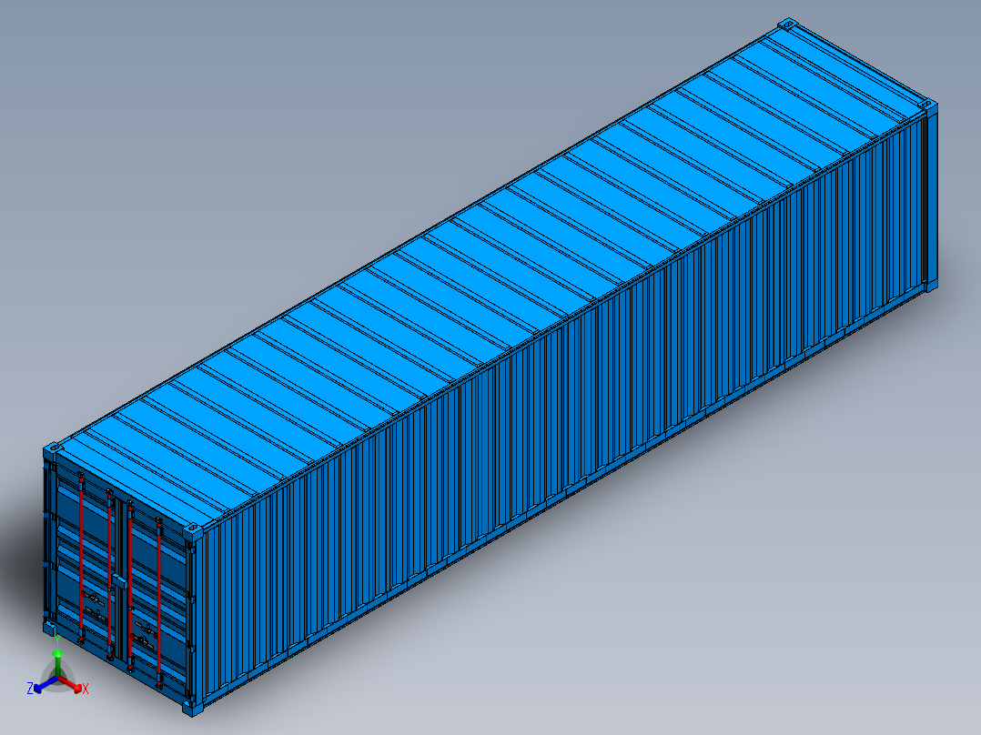 集装箱sw22版Container 40 ft正等轴测图
