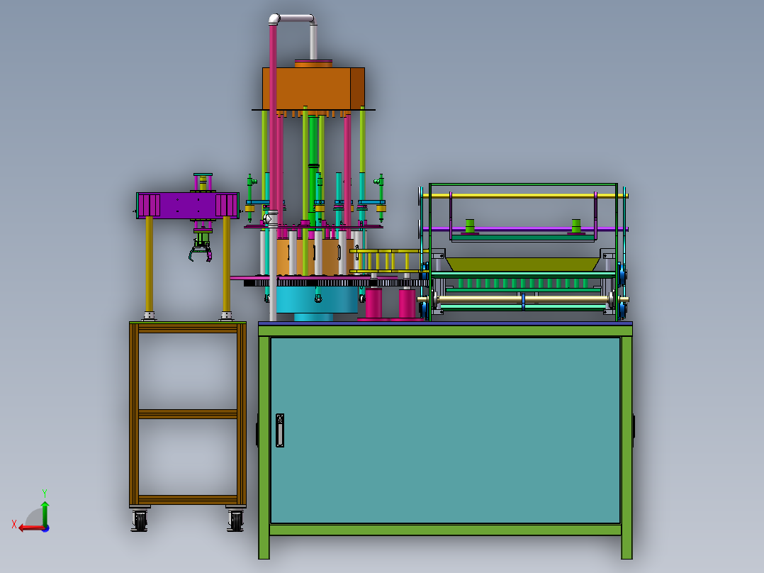 三工位灌装设备sw18可编辑后视图