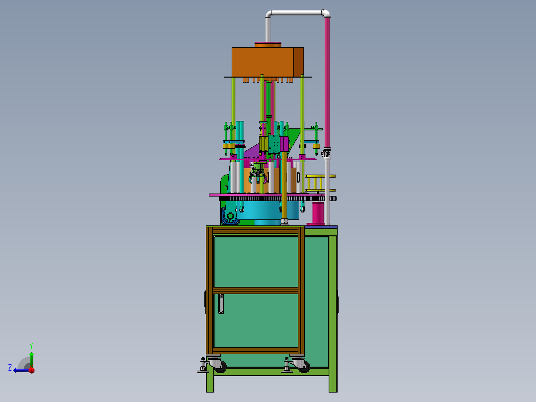 三工位灌装设备sw18可编辑右视图