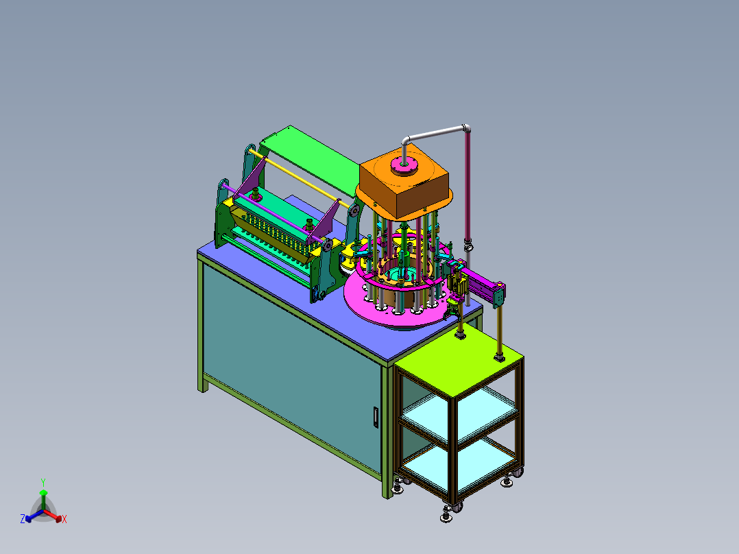 三工位灌装设备sw18可编辑正等轴测图
