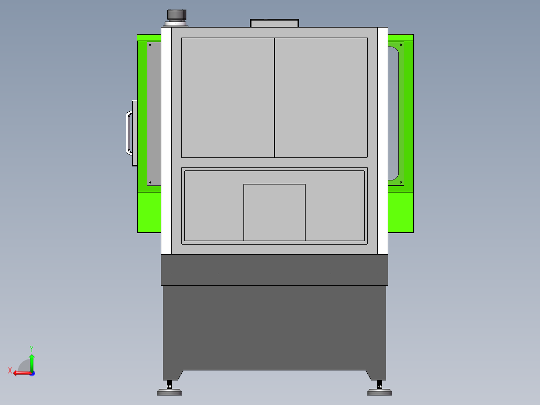 悬臂式双头精雕机sw18可编辑后视图