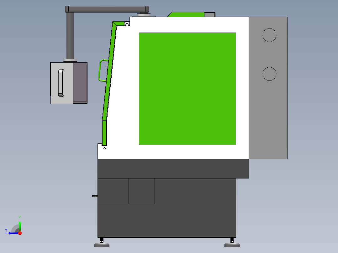 悬臂式双头精雕机sw18可编辑右视图