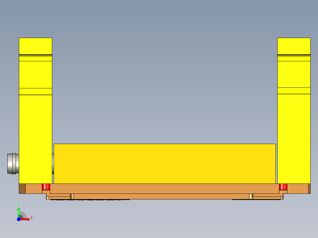 X513-A-笔记本CNC工装夹具三维模型CNC2前视图