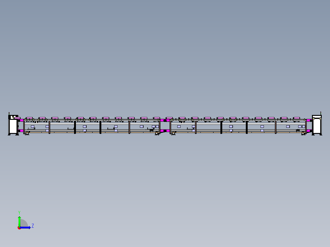 三元电池倍数链线体step左视图
