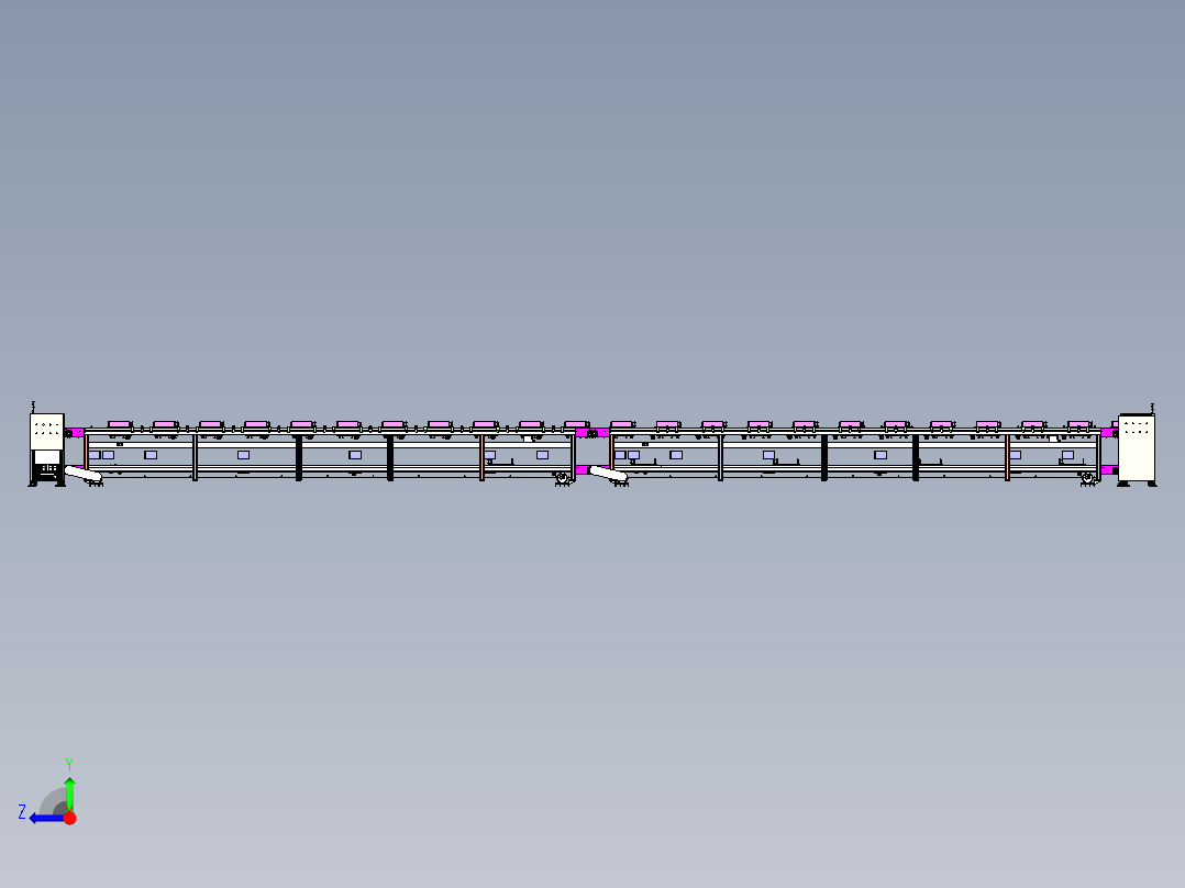 三元电池倍数链线体step右视图
