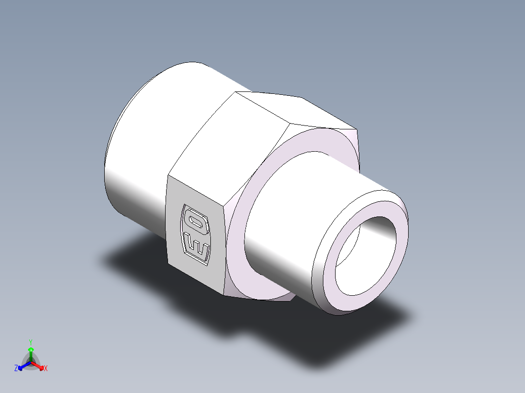 直通变径-GR、1D-16-20正等轴测图