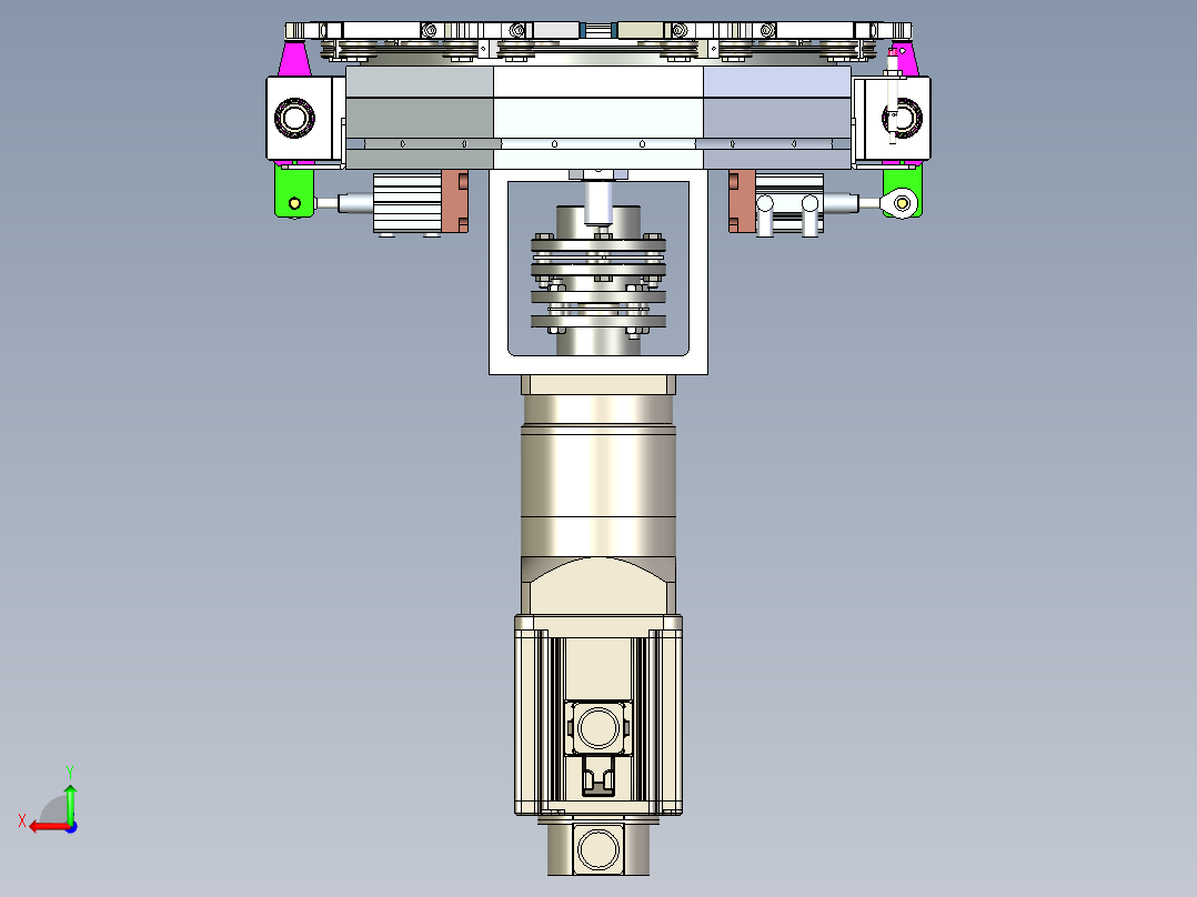 环形导轨循环输送线48工位低间距椭圆环形导轨传送线后视图