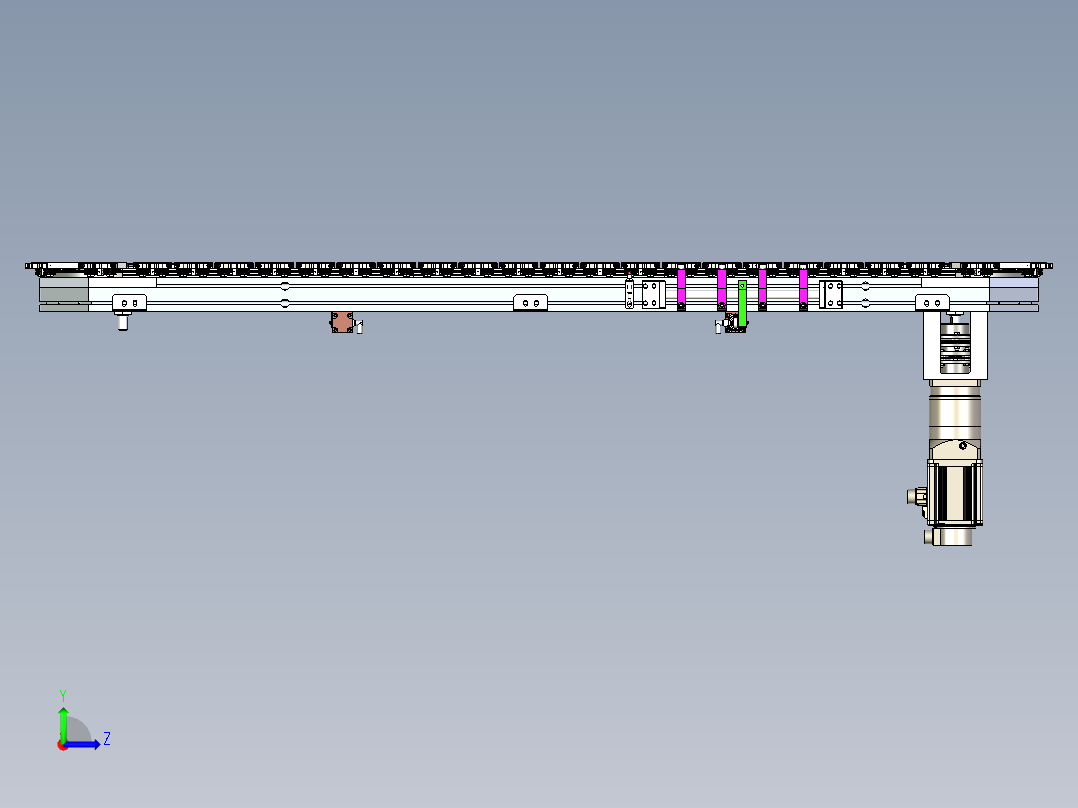 环形导轨循环输送线48工位低间距椭圆环形导轨传送线左视图